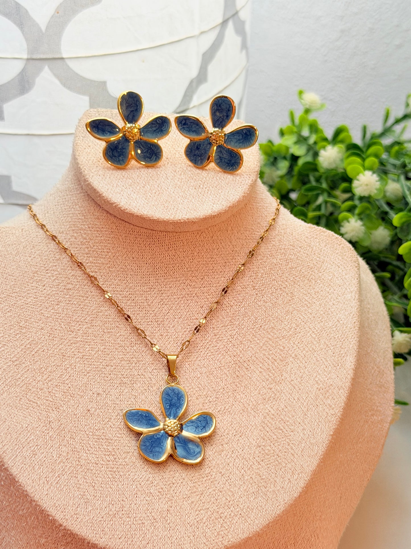 Set de flor azul