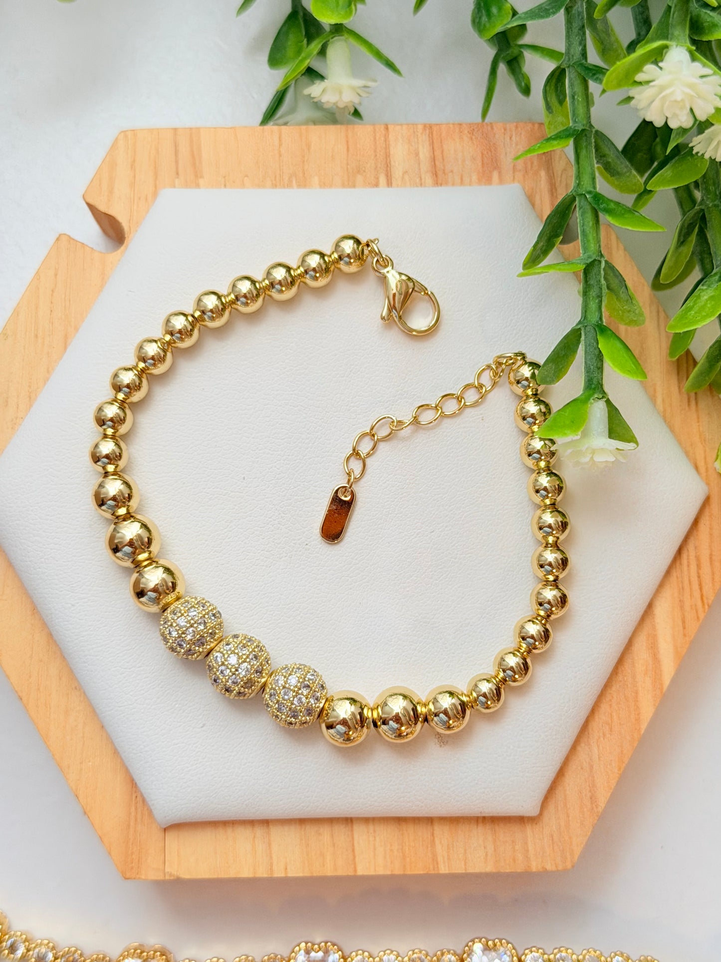 Pulsera 6mm y zirconia