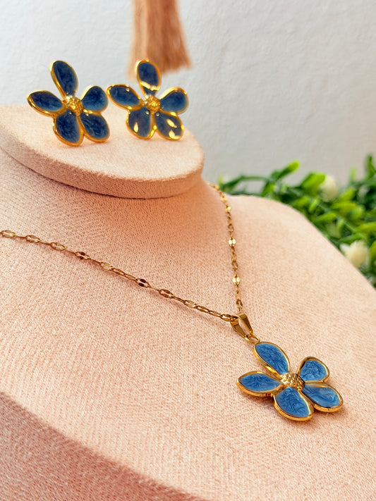 Set de flor azul