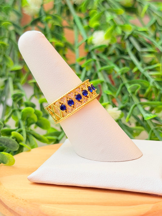 Sortija zirconia azul