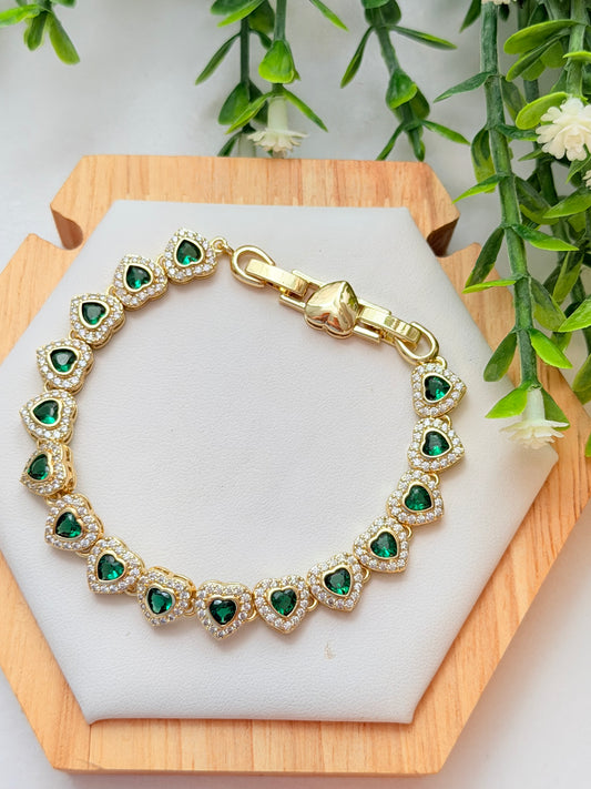 Pulsera corazón verde