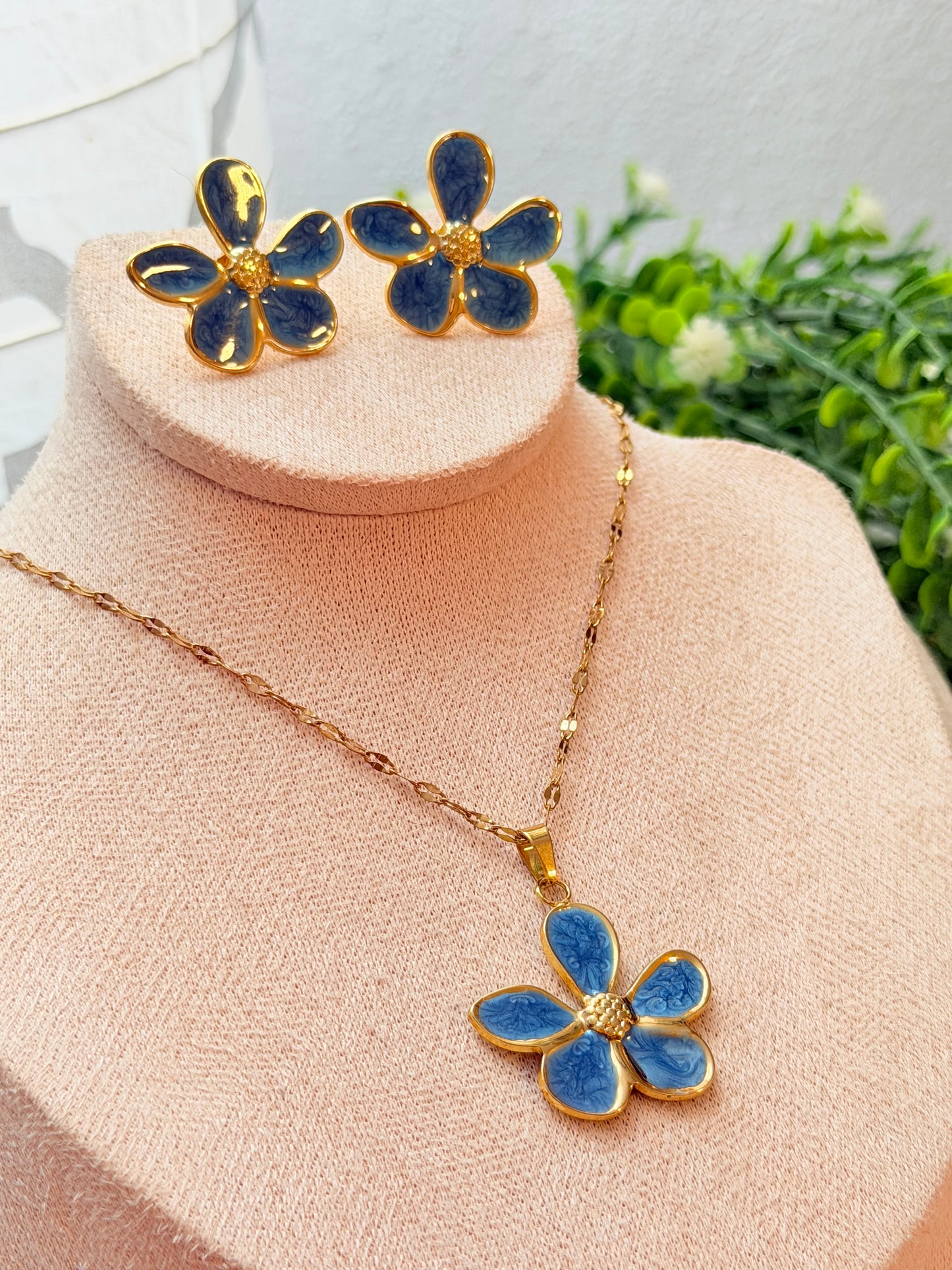 Set de flor azul