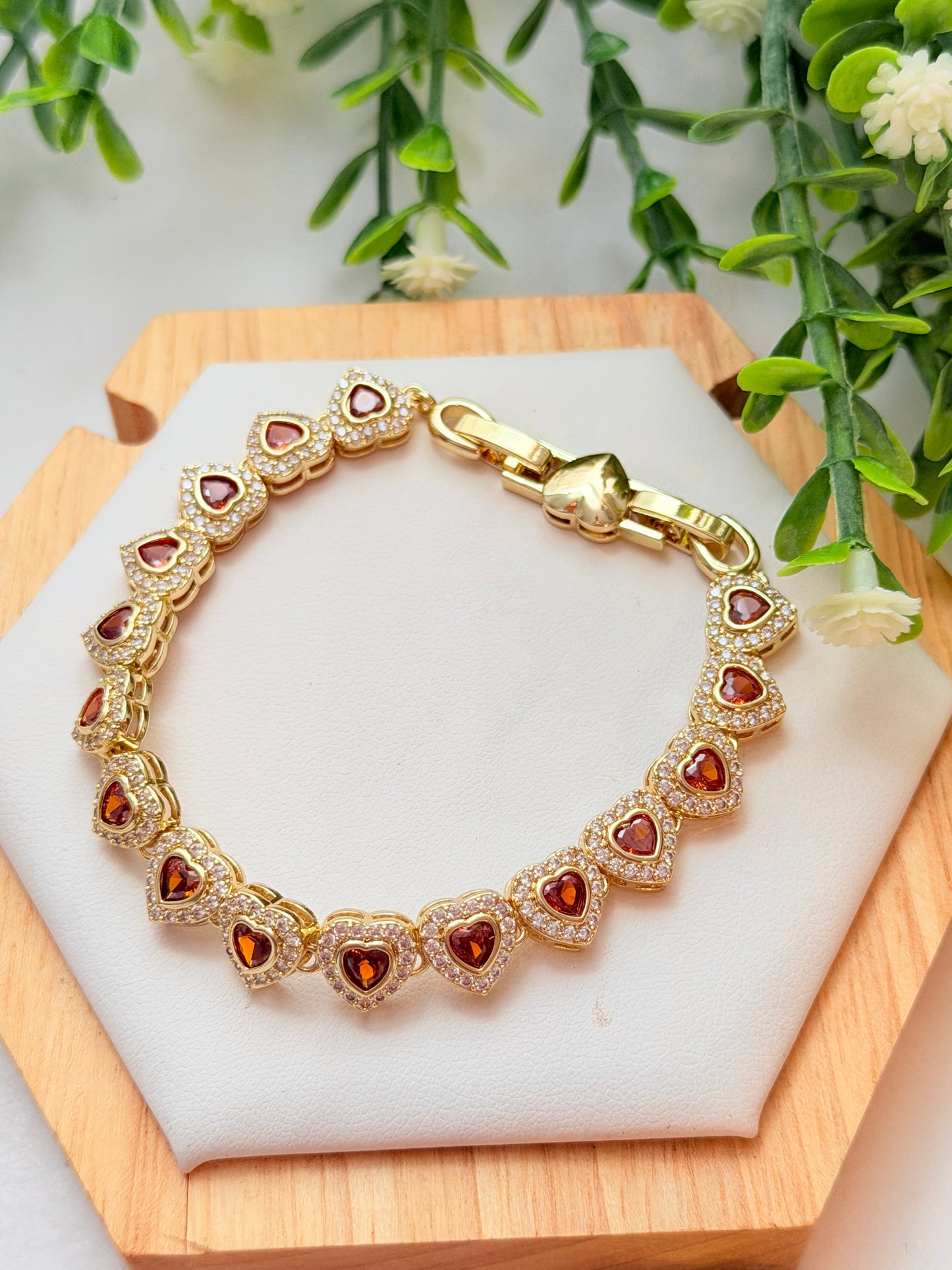 Pulsera corazón terracota