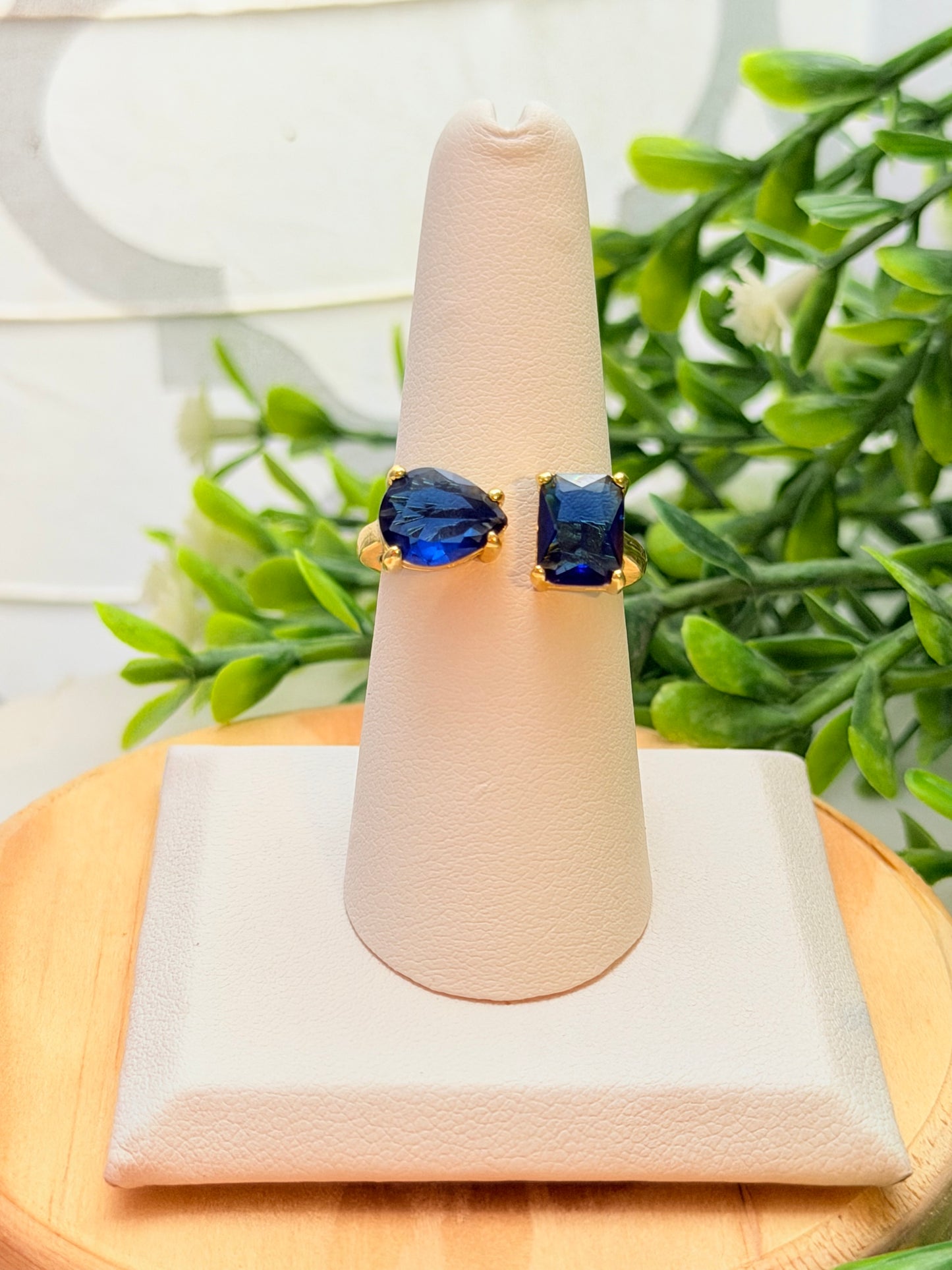 Sortija zirconia azul