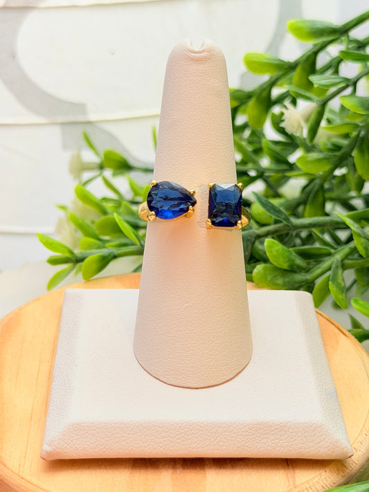 Sortija zirconia azul
