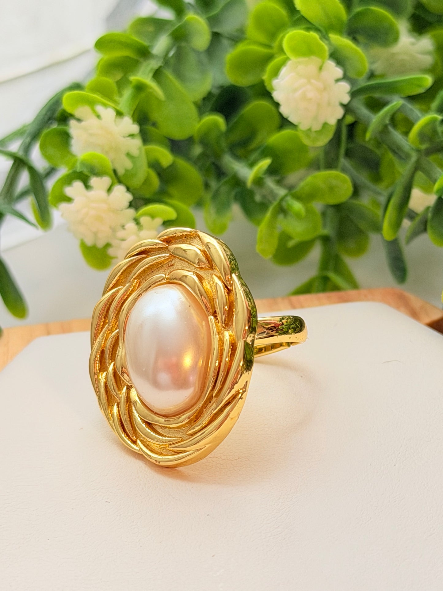 Sortija de perla grande