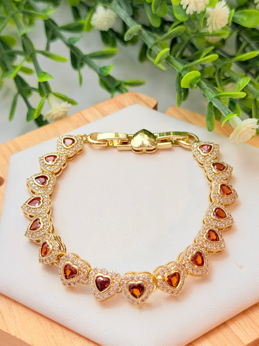 Pulsera corazón terracota