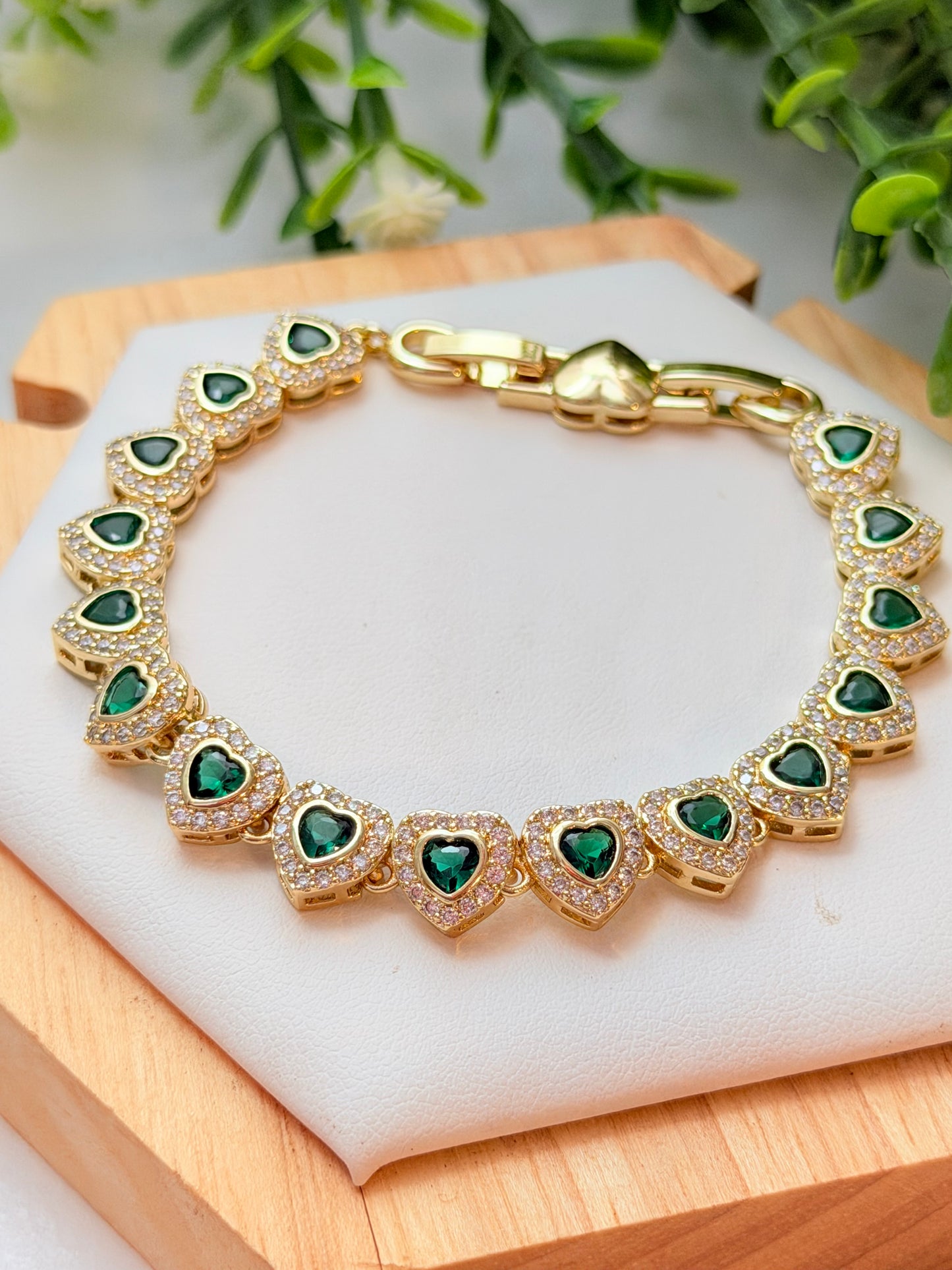 Pulsera corazón verde