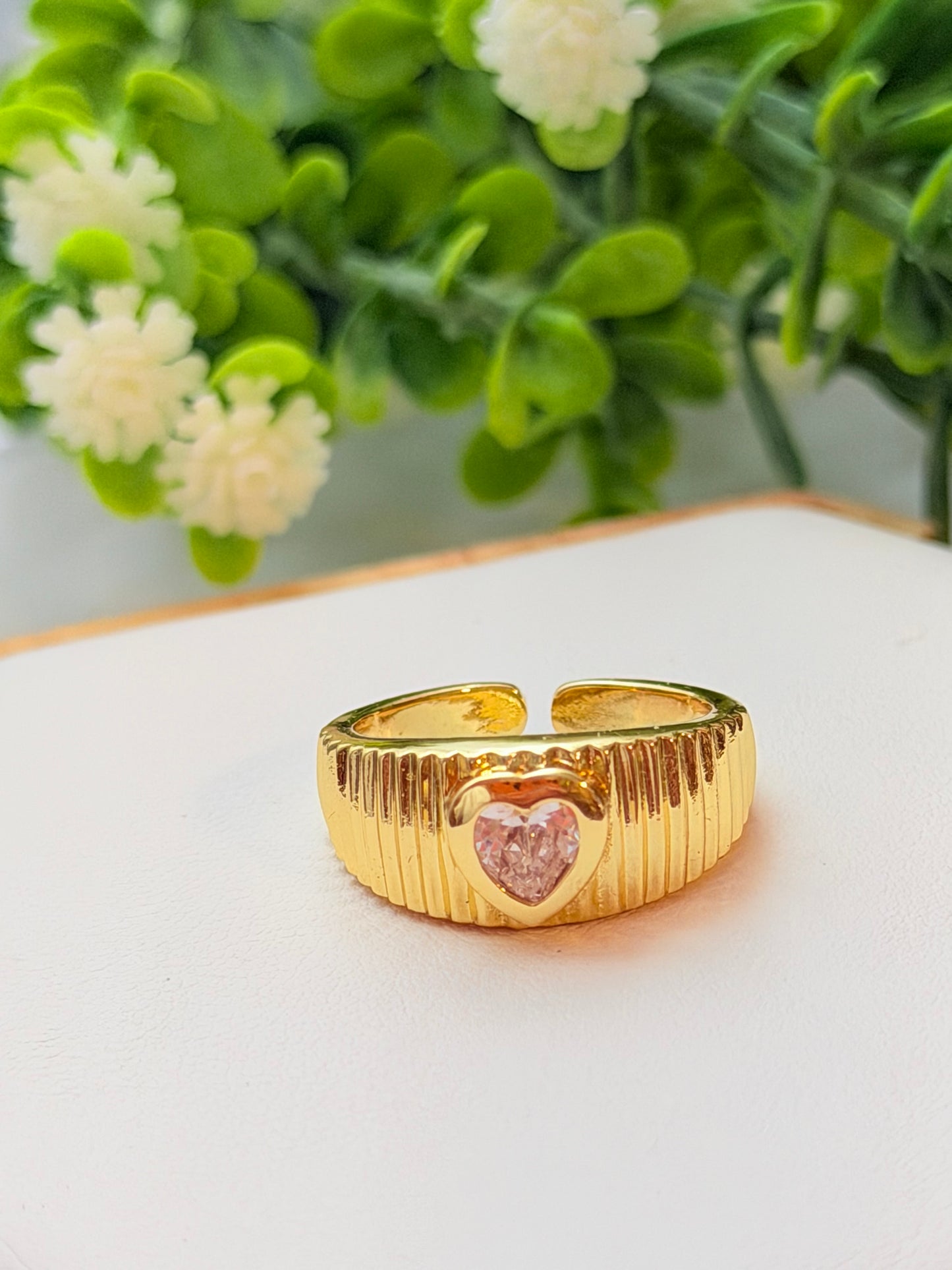 Sortija corazón rosa