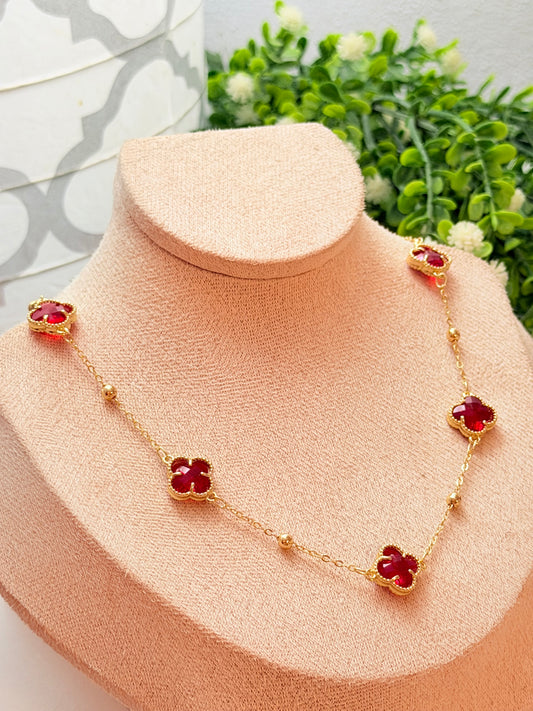 Collar claff cristal rojo