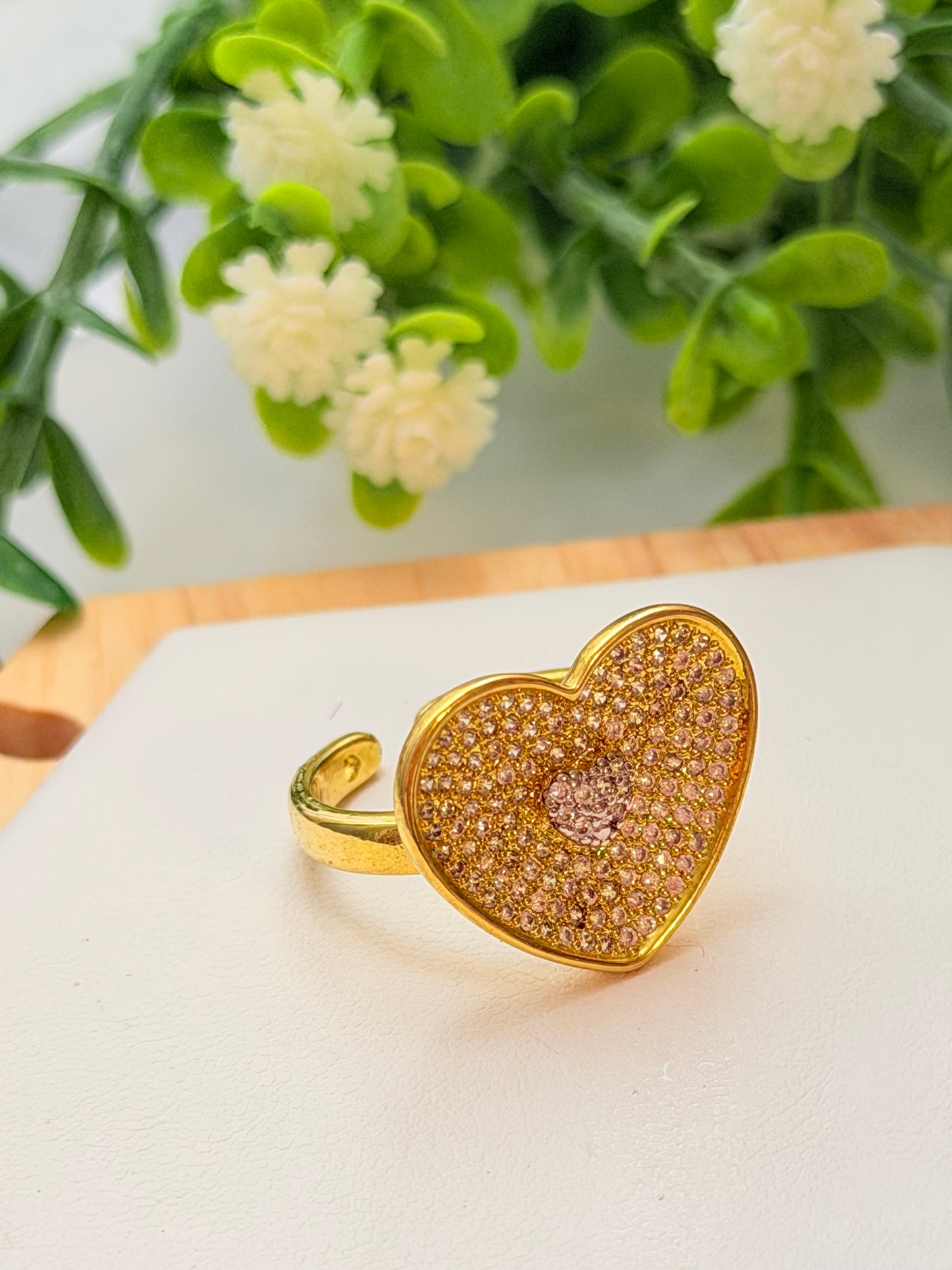 Sortija corazón zirconias