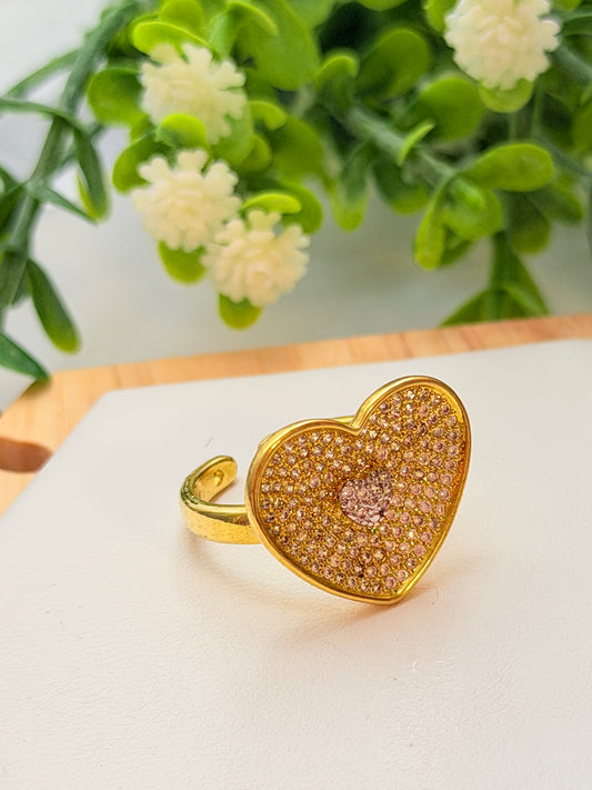 Sortija corazón zirconias