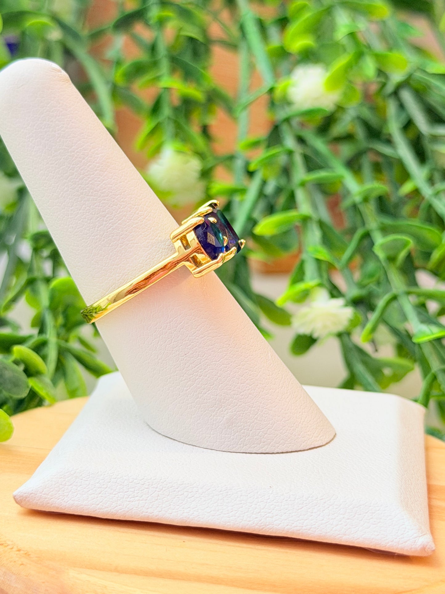 Sortija zirconia azul