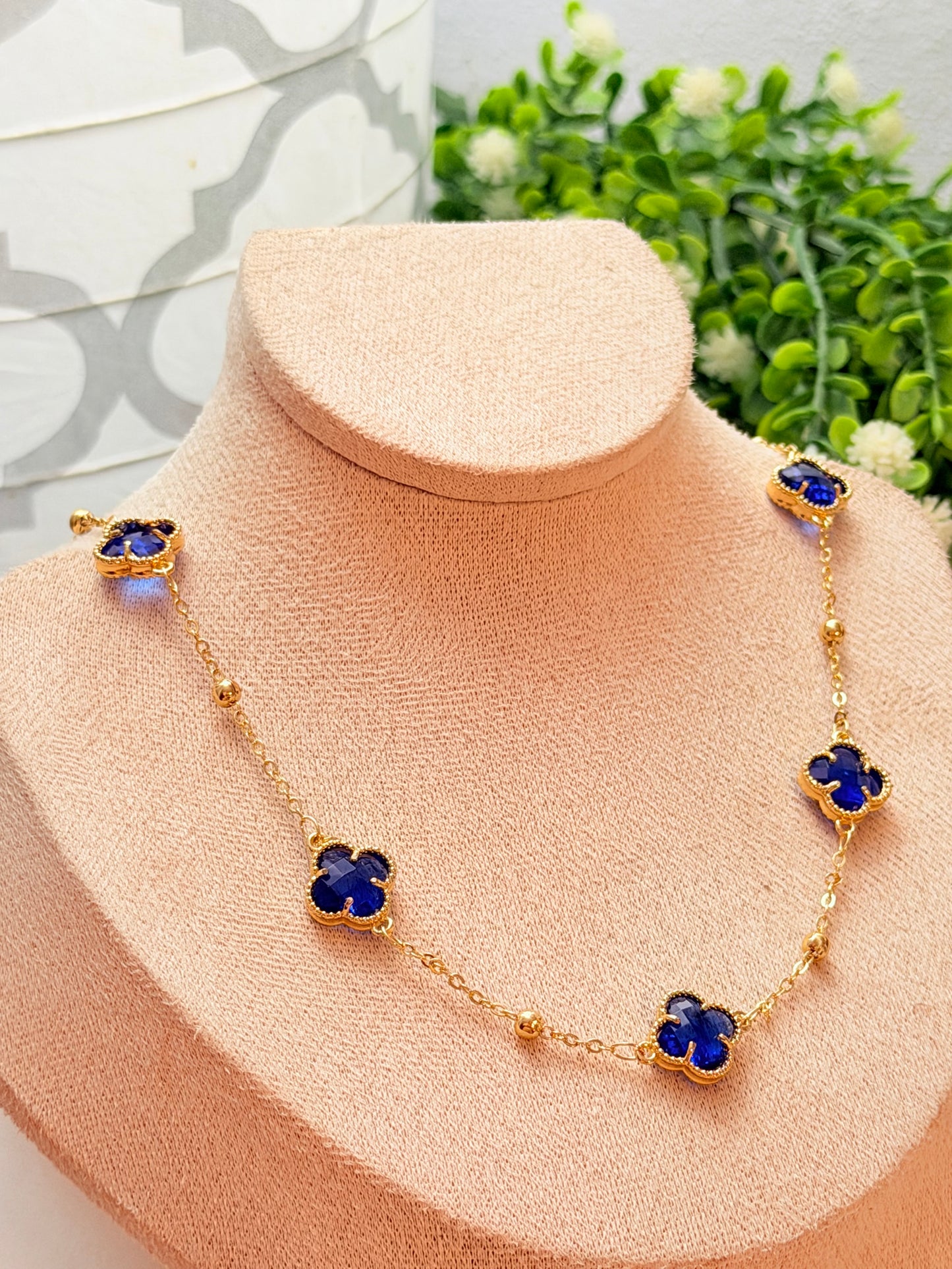 Collar claff cristal azul