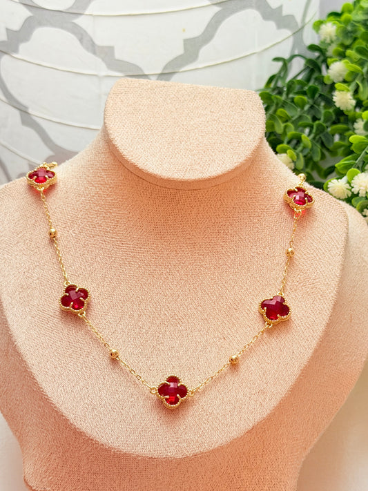 Collar claff cristal rojo