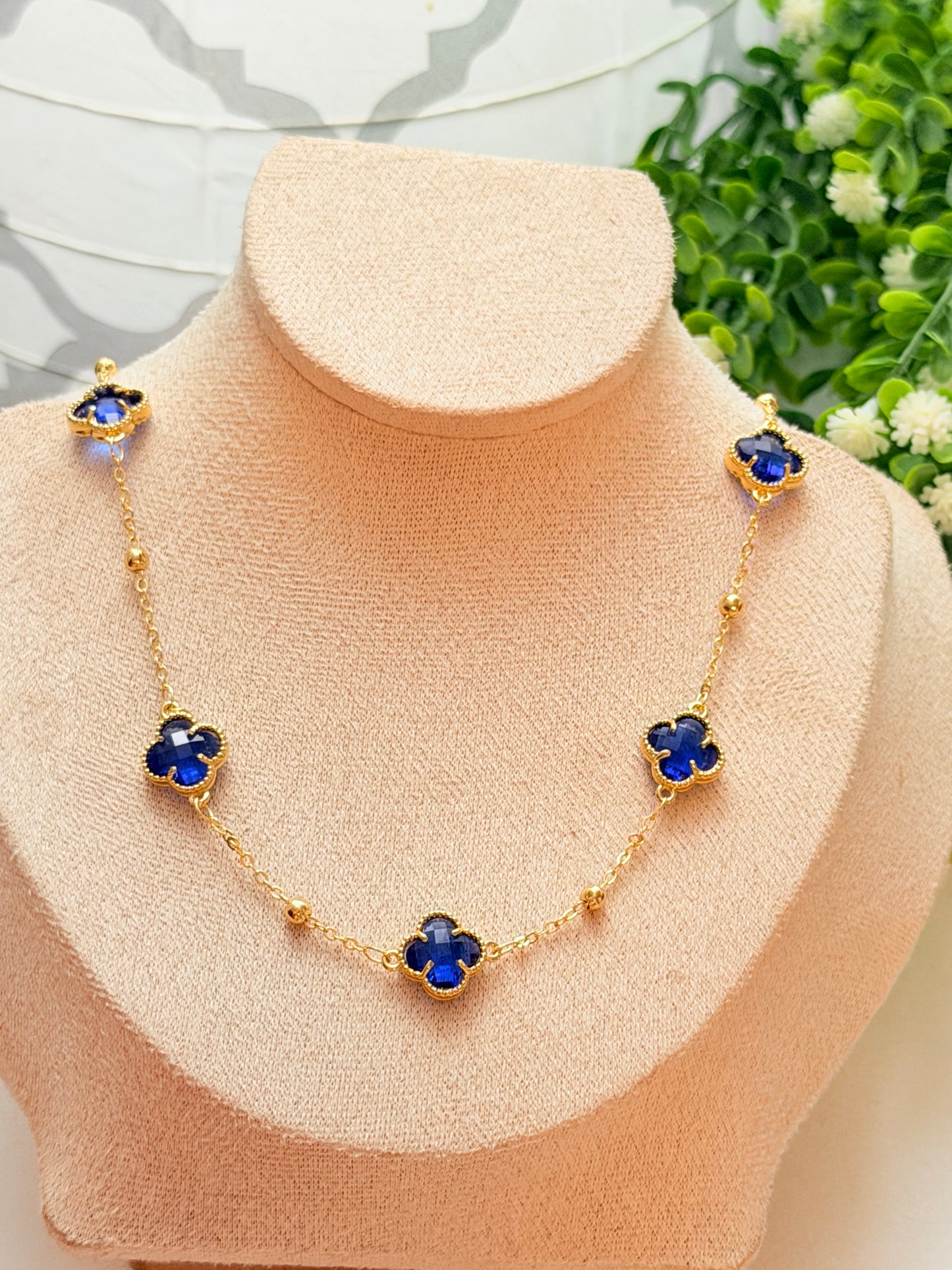 Collar claff cristal azul