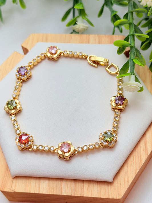 Pulsera multicolor de flor