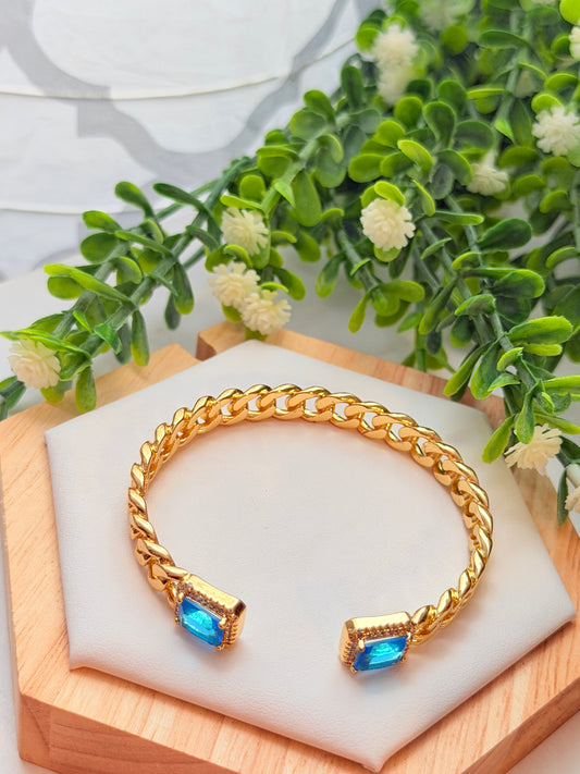 Bangel con zirconias azul