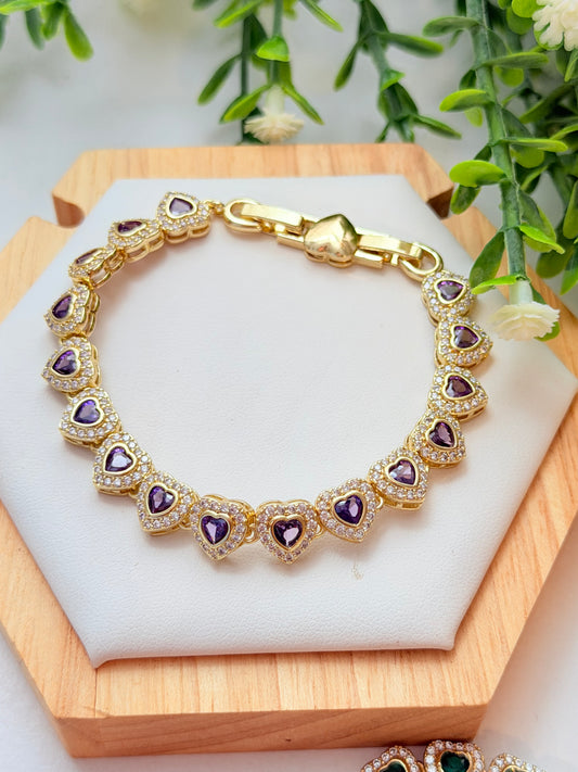 Pulsera corazón lila
