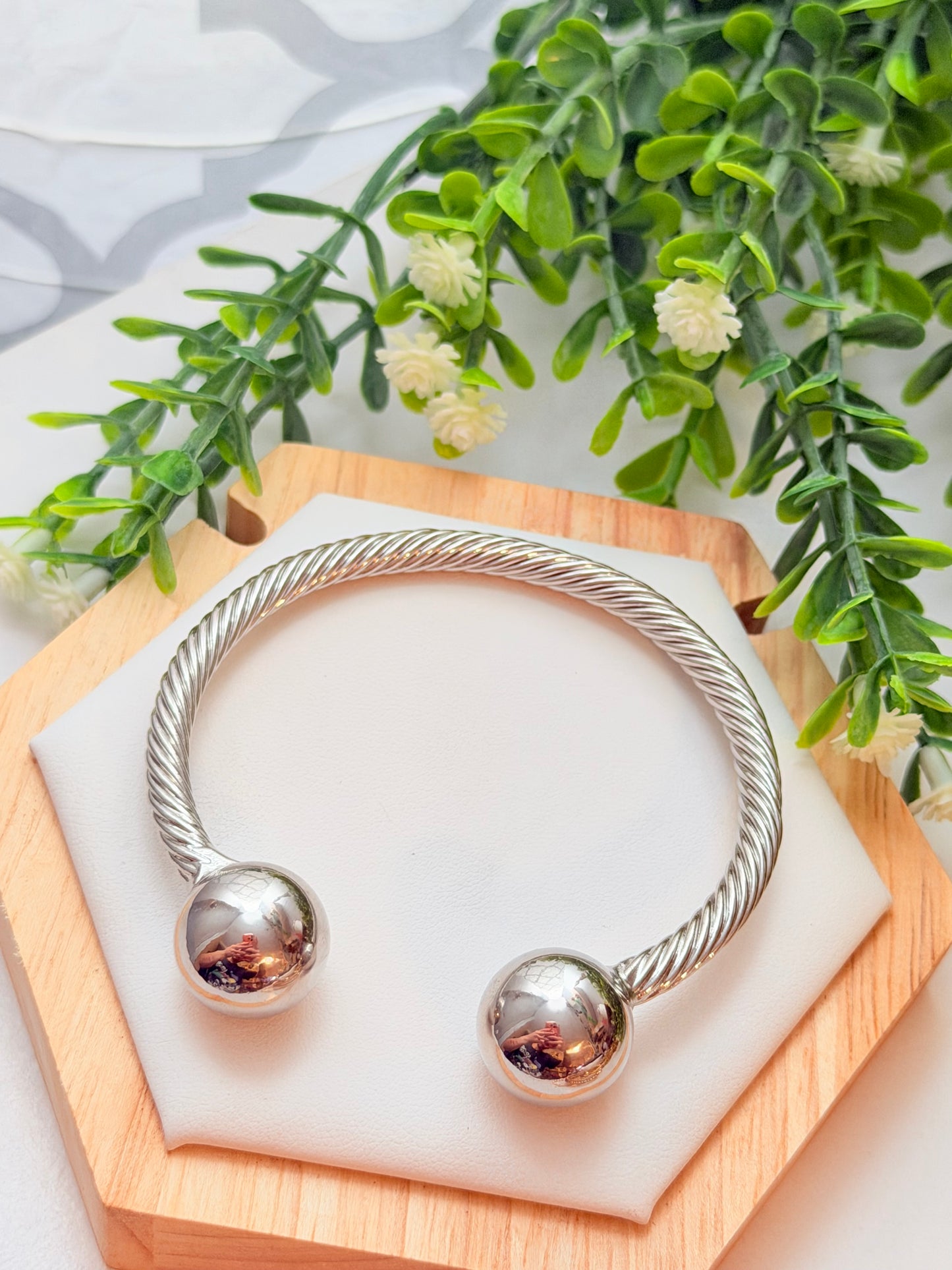 Bangel de bola plata