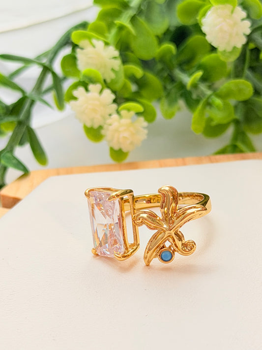 Sortija estrella y zirconias