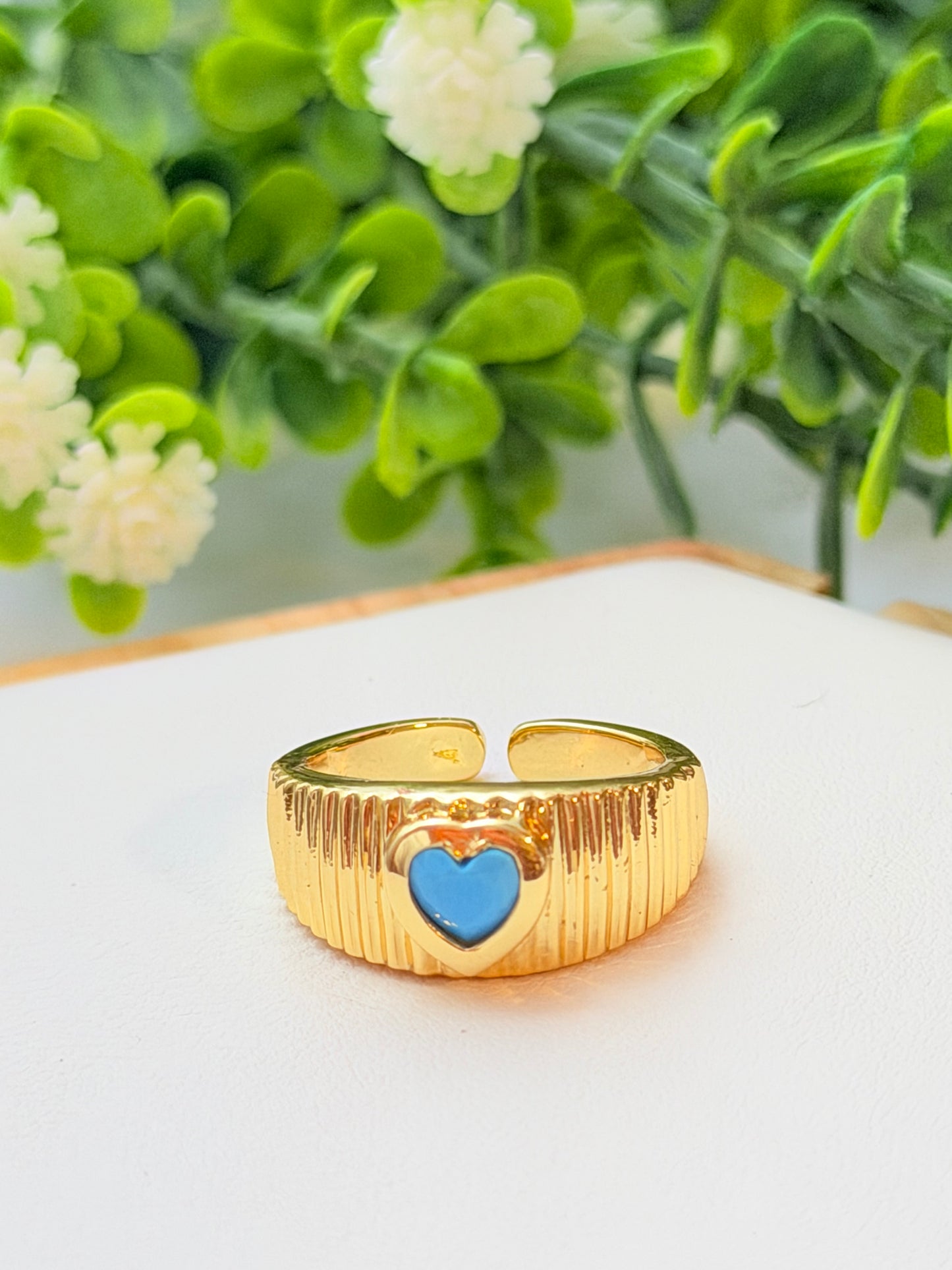 Sortija corazón azul